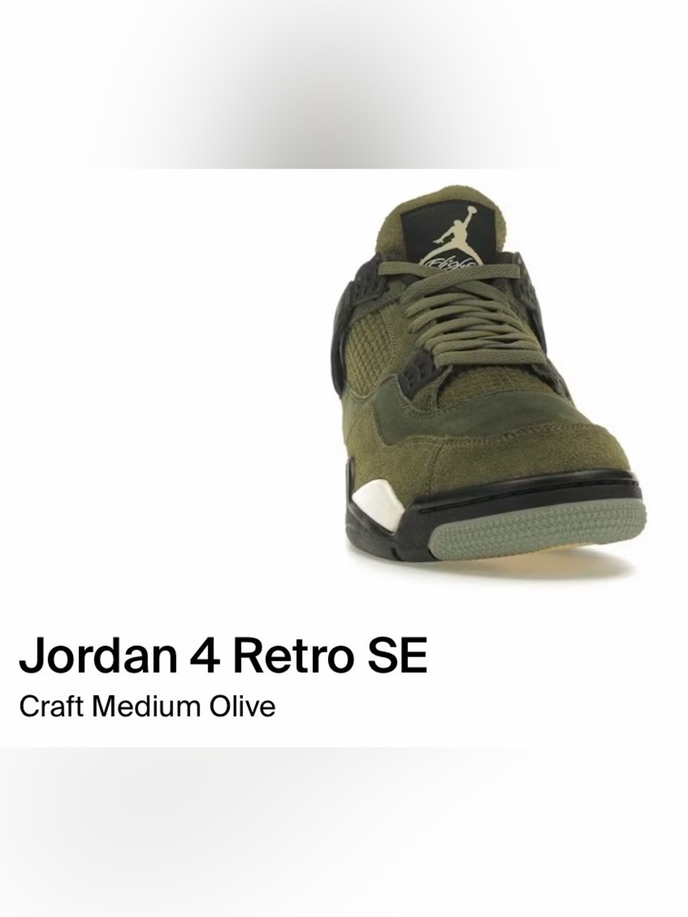 Jordan 4 Retro Olive Green and Black Men's Sneakers
